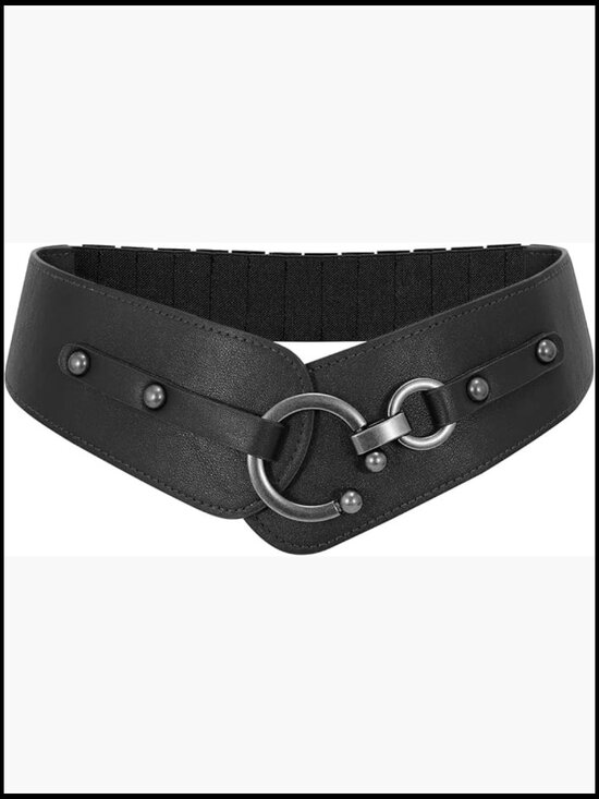 Vintage Stretch Waist Belt with Interlocking Buckle Y2K Chic Retro main image 5